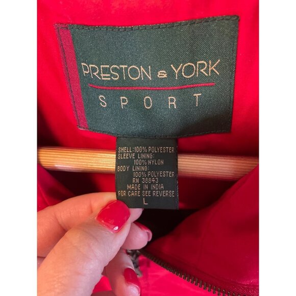 Preston & York Red Fleece Lined Full Zip Jacket Sz L - Picture 4 of 9